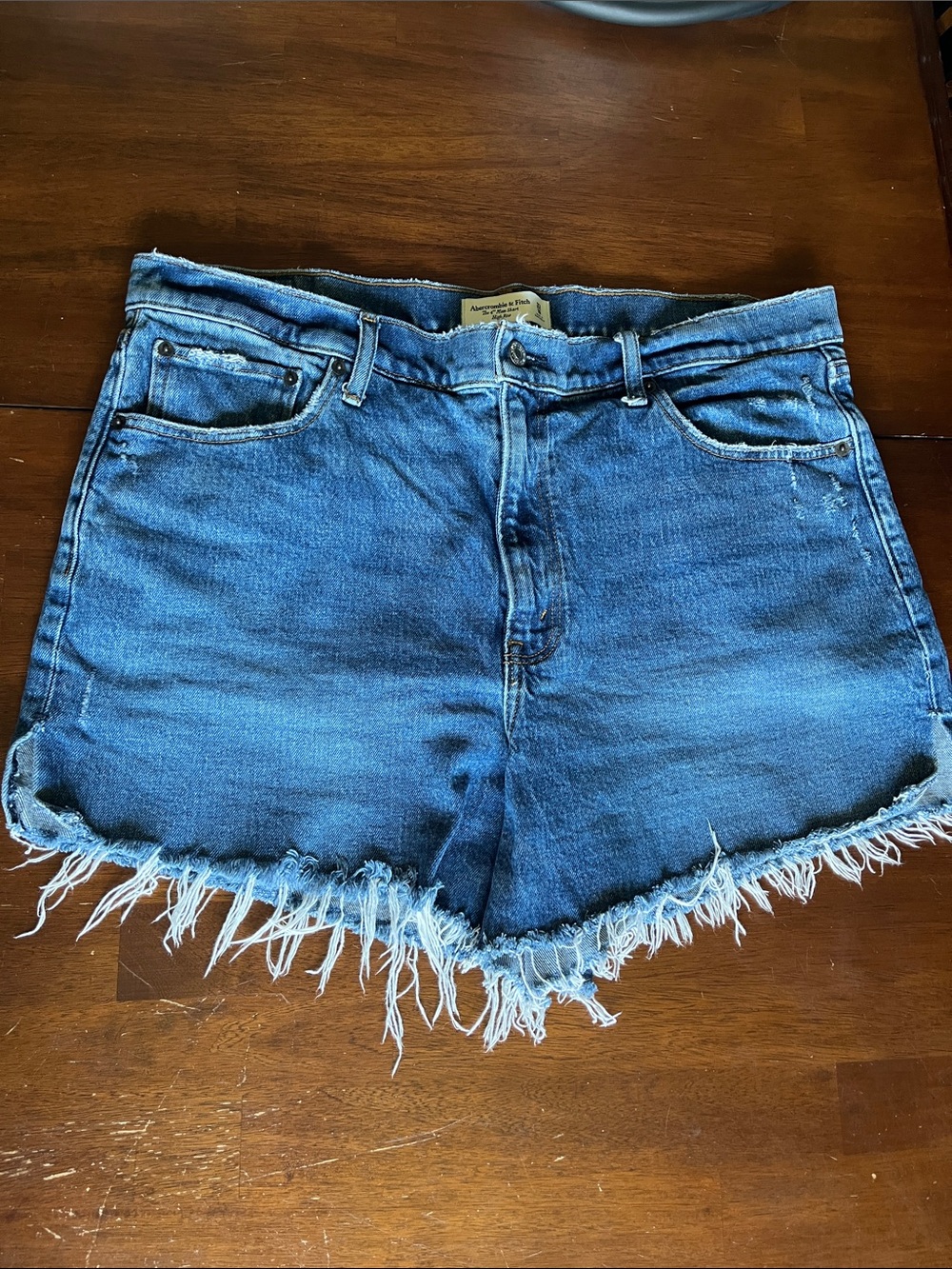 Abercrombie & Fitch Distressed Blue Denim Cutoff Shorts